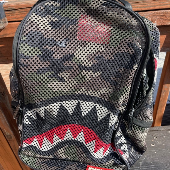Sprayground Mesh Camo Shark Backpack - Picture 1 of 5